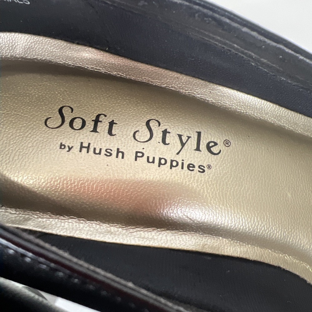 Soft Style Hush Puppies Black Pumps Womens 8.5W Wide Comfort Career Dress Heels - Picture 7 of 16